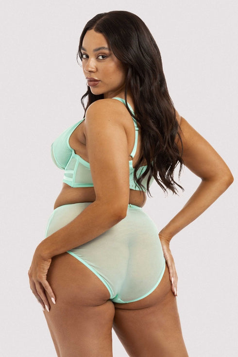 Eddie Crossover Wrap High Waist Knicker Curve - Aqua